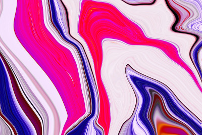 彩色大理石墨水。粉红色和蓝色大理石图案纹理抽象的背景。可用于背景或壁纸，流动墨水