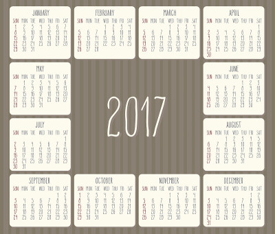 2017年月历
