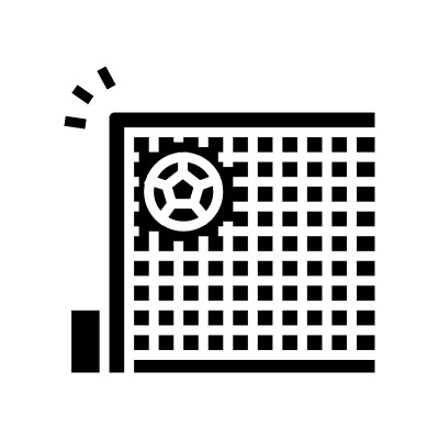 球门足球符号图标矢量插图