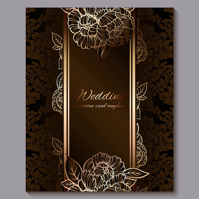 Exquisite chocolate royal luxury wedding invitatio