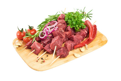 白底上的鲜肉