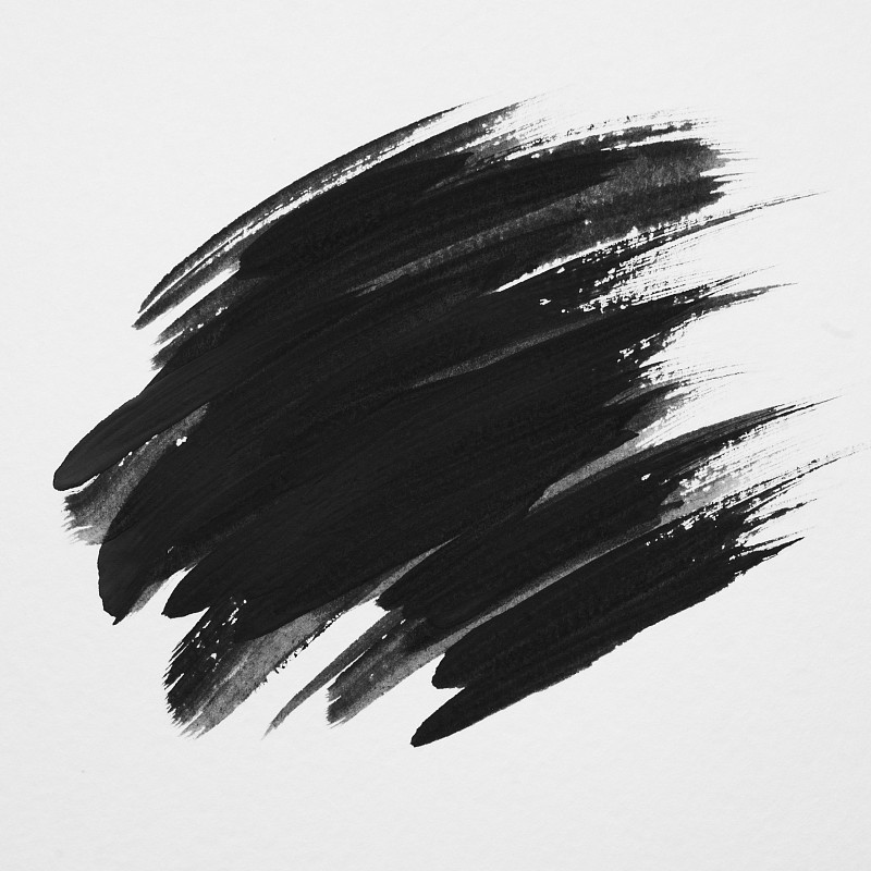 艺术标志用毛笔在纸上画水彩抽象背景设计插图丙烯酸笔画。完美的油漆设计的标题，标志和销售横幅。黑色的颜