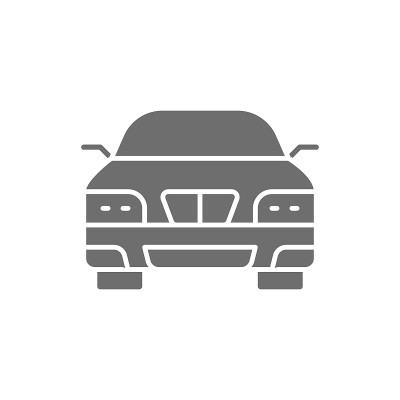 汽车，汽车，运输灰色图标。在白色背景上隔离