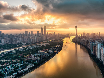 中国广州城市天际线