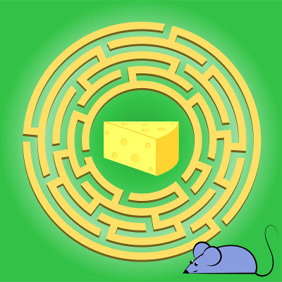 Maze children game: help the mouse go through the 