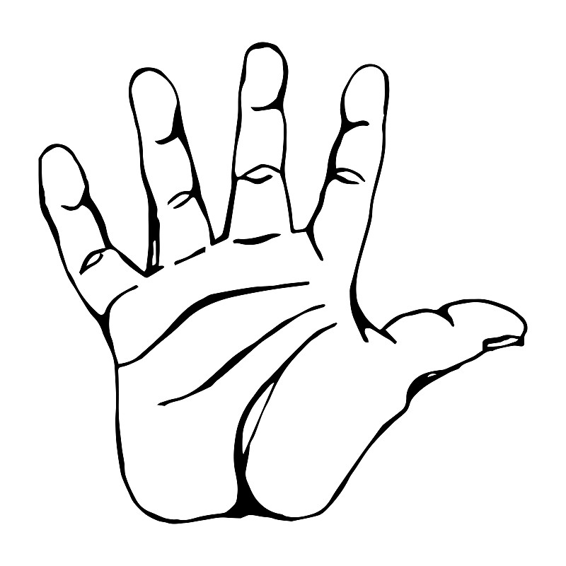 Black outline high five icon graphic