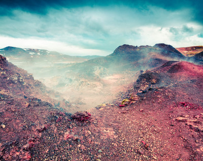 克拉夫拉火山的蒸汽水域。