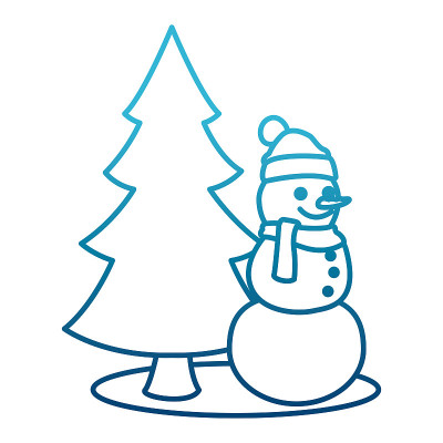 松树雪人
