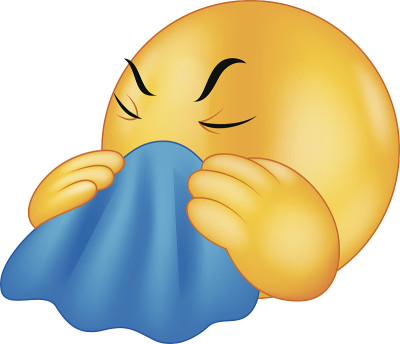卡通表情，微笑咳嗽