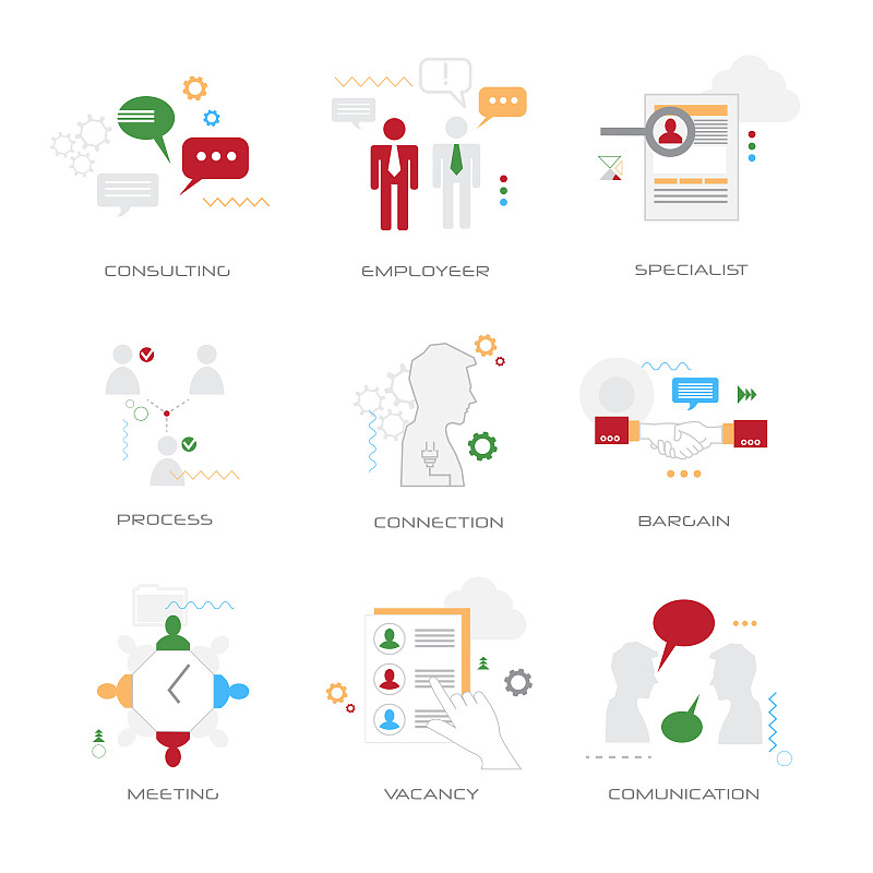 set different business concepts collection flat st_模板素材-稿定设计