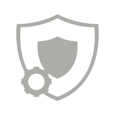 Isolated shield icon with a gear symbol