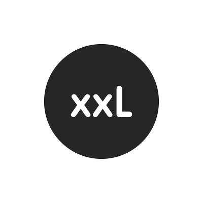 衣服尺寸图标孤立在白色背景上。XXL大小。矢量图