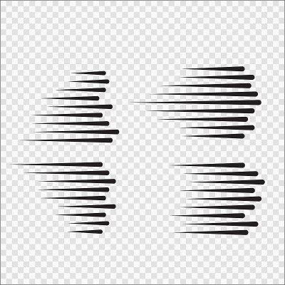 速度行孤立。一组动作符号。向量
