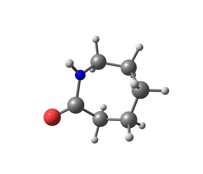 己内酰胺分子孤立于白色