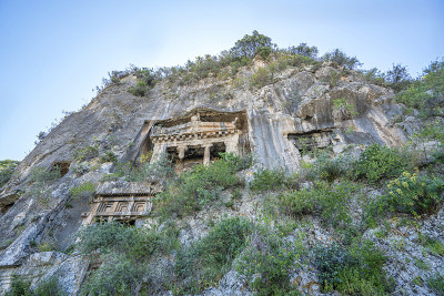 阿明塔斯墓的风景，在Fethiye Muğla。