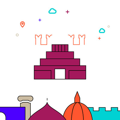 Lenin Mausoleum, Moscow filled line icon, simple i