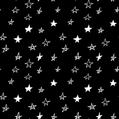 星形无缝图案手绘涂鸦。向量,北欧斯堪的纳维亚。壁纸、纺织品、包装纸、背景。天空，夜晚，托儿所装饰。