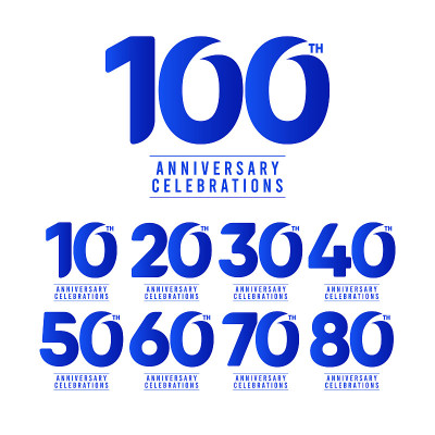 100周年庆典矢量模板设计插图