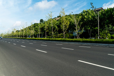 高速公路和茂密的森林，户外，青岛，中国
