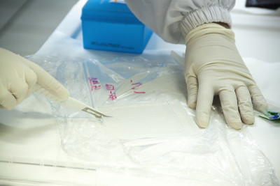 在实验室工作的生物学家