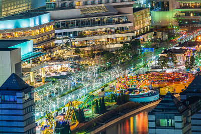日本横滨的夜景。