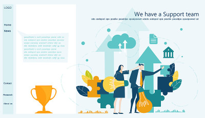Flat design website or app page template. Financia