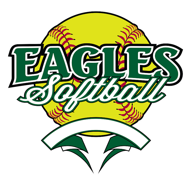 Eagles Softball With Banner and Ball