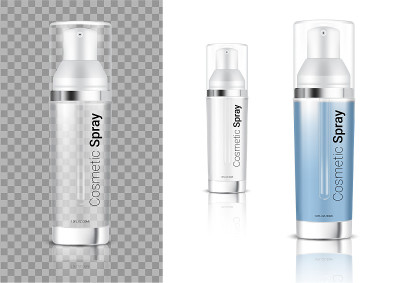 Mock up Realistic Transparent Spray Bottle Cosmeti