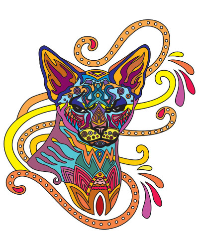 彩色装饰猫8