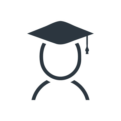 学生与毕业帽图标向量