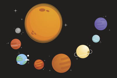 太阳系矢量图