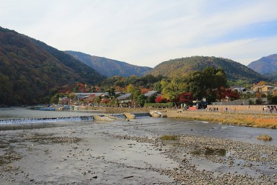 日本京都岚山前的桂河