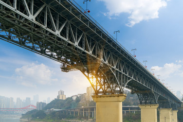 长江大桥和重庆城市风景