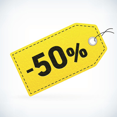 黄皮革详细销售-50%价格标签