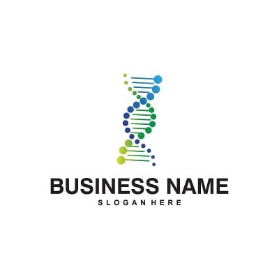 DNA标志设计模板。创的象征。矢量图标说明