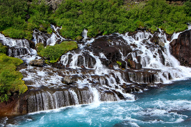 Hraunfossar瀑布、冰岛