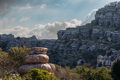 自然区域El Torcal de Antequera，由天气塑造的喀斯特石景观。