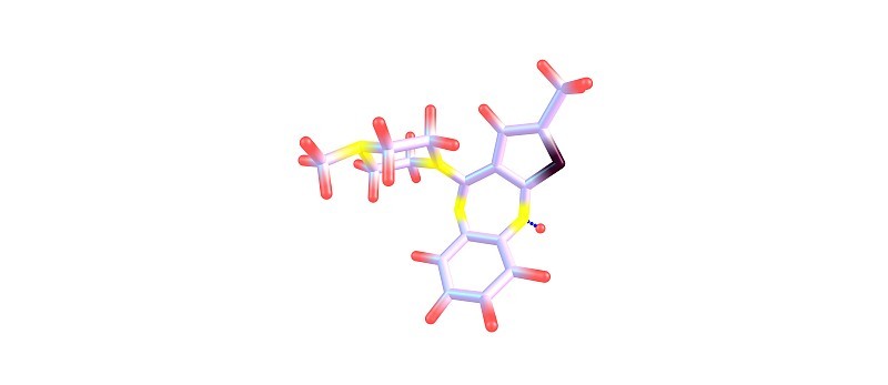 奥氮平分子结构孤立于白色