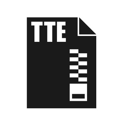TTE黑色文件矢量图标，平面设计风格