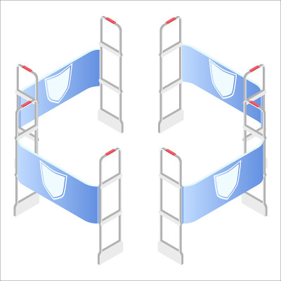 等距向量。防止入室盗窃扫描器大门系统。防盗传感器盖茨。安全系统检测条码并通知。