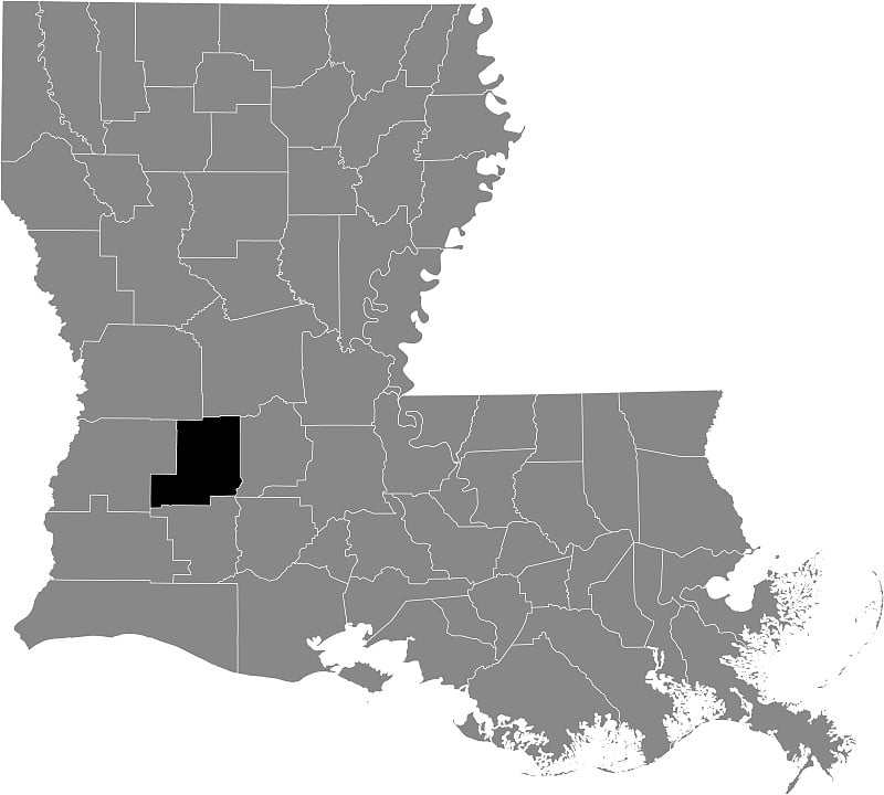 美国路易斯安那州艾伦教区的位置地图