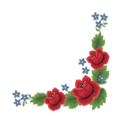 传统民间花绣装饰矢量插画