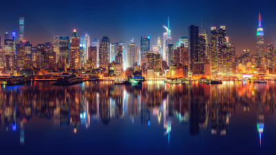 曼哈顿的夜景