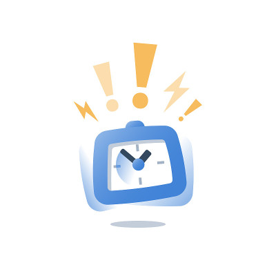 Deadline concept, last minute chance, loud ringing