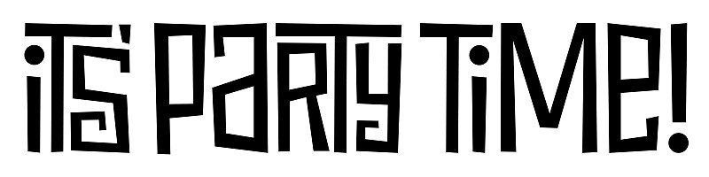 这是派对时间!黑色字体横幅
