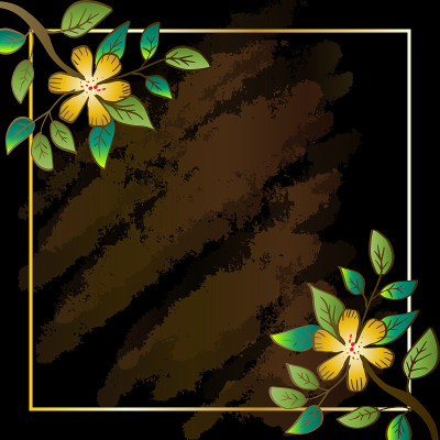 涂鸦框架元素与花