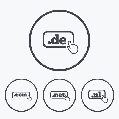顶级域名的迹象。De, Com, Net和Nl。