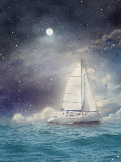波浪中的船