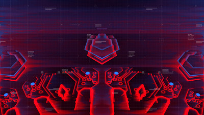 Glitched全息数字技术背景。