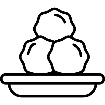 肉丸轮廓图标食物矢量